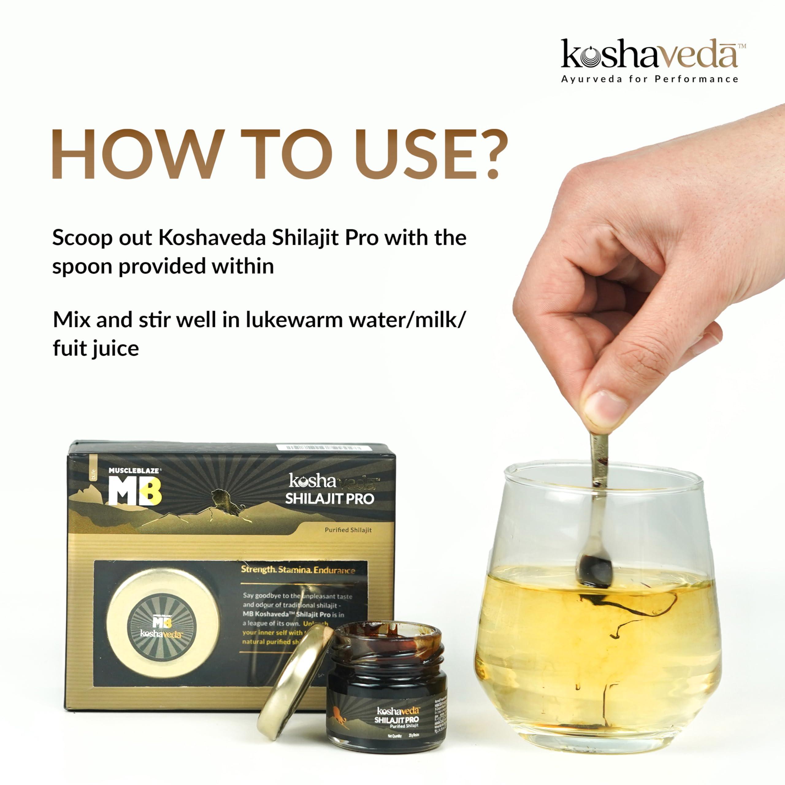 Koshaveda Koshaveda Shilajit Pro by MuscleBlaze (20g, Shilajit Resin, Pack of 2) | For Strength, Stamina & Endurance