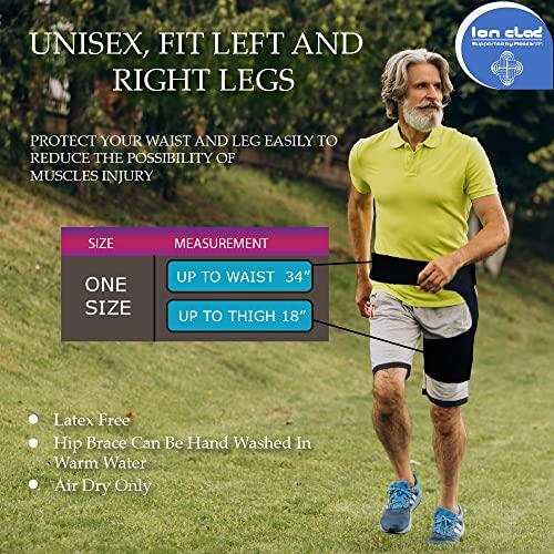 Ion Clad Ion Clad Scientist Developed Copper Compression Hip Joint Brace with Groin Support. Pain Relief & Recovery for Quads, Pulled Muscle, Lower Back, Sciatica, Hip Flexor & Hamstring Strain – Men & Women
