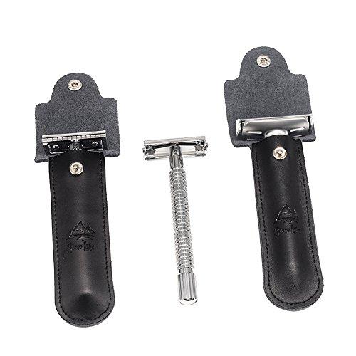 River Lake Leather Case Razor Protective Travel Case for Leather Case Safety Razor's Double Edge Safety Case Cover with Felt Lining from RIVERLAKE