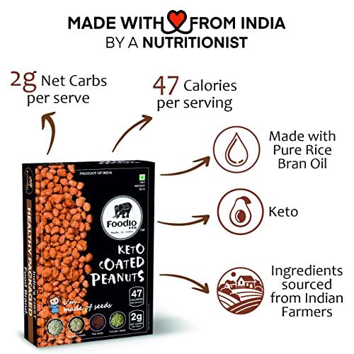 Foodio.fit Foodio.fit Keto Coated Peanuts Ready to Eat Peanuts | Healthy Snacks |Perfect Tea Snacks |Roasted Masala Peanut Namkeen |Chilly Coated Peanut