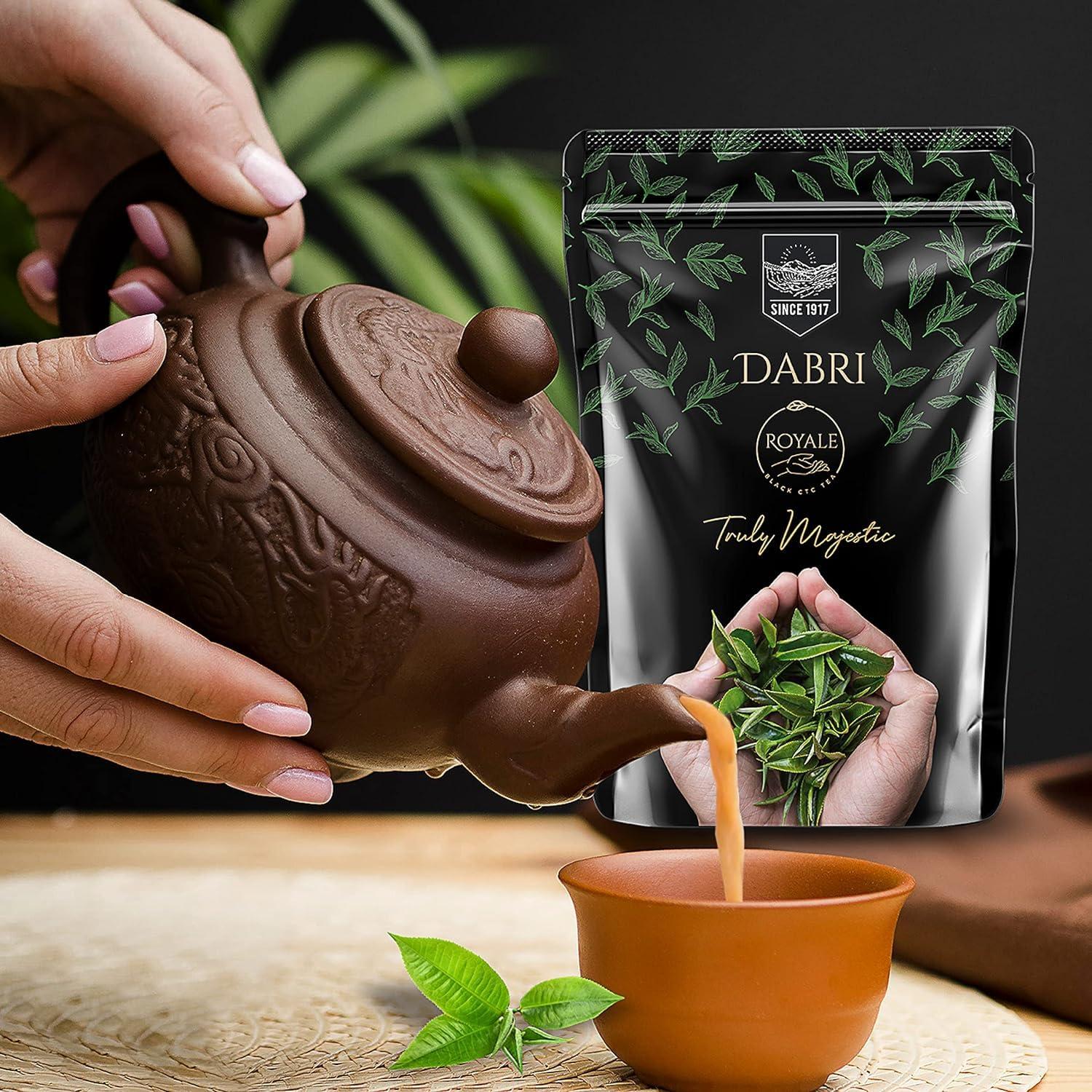 DABRI Dabri Royale Black Strong CTC Tea Chai Patti long Leaf 1kg | 100% Pure Premium kadak Chai Patti | Aromatic & Rich 1Kg Pouch