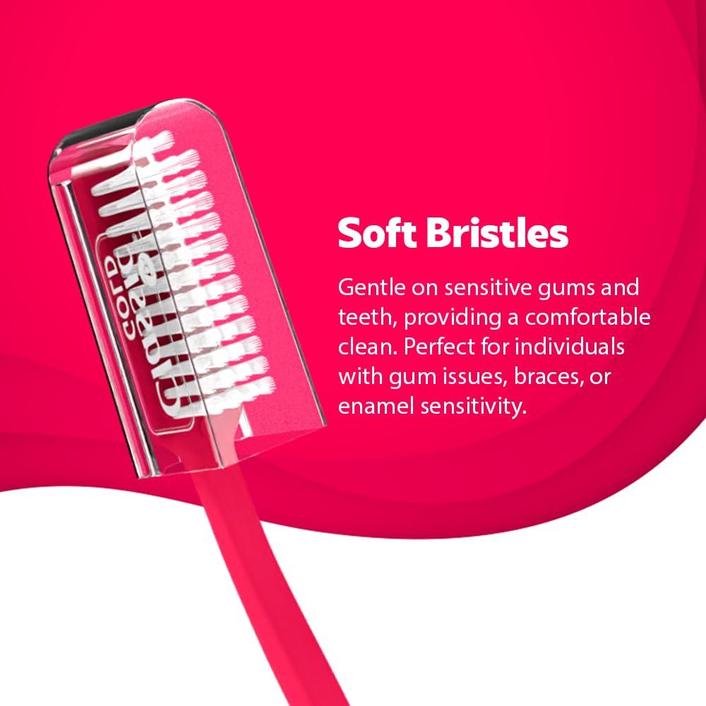 Classic gold Classic Gold Supreme Super Soft Manual Toothbrush For Adults Pack Of 12 With New Anti Bacterial Crystal Clear Cap And Also Premium Dupont Bristles