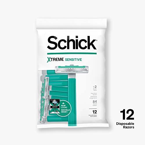 Xtreme Schick Xtreme 2 Blade Sensitive Skin Disposable Razor For Men, Pack of 12