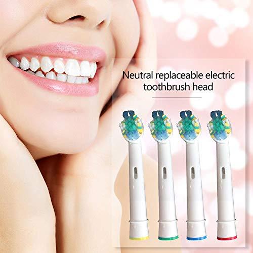 GRANDIOSI Replacement Brush Heads Compatible With Oral-B-Braun Floss Action - Pack of 4 Generic Electric Toothbrush Replacement Heads