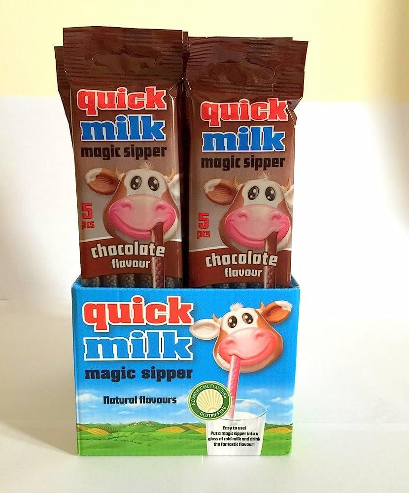 Generic Quick Milk Gluten-free Magic Sipper Straws (Chocolate Flavour)-Pack of 2, 5 Pieces