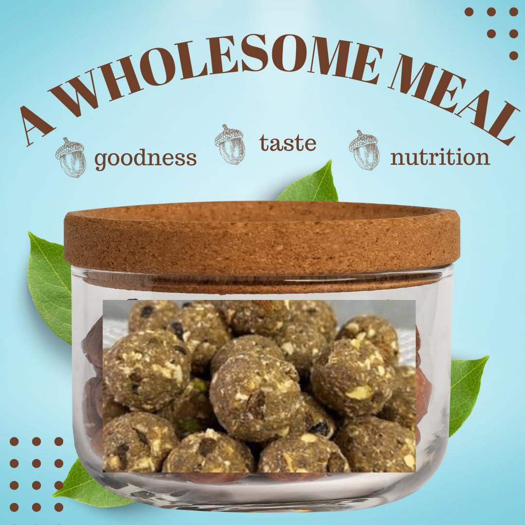 Generic Nachni / Ragi Dry fruits Seeds Dates Laddu | Premium Homemade with Desi Ghee | No Added Sugar or Jaggery | No Added Preservative or Color | 18-20 laddu's in a Package| Combo packc of -2 |