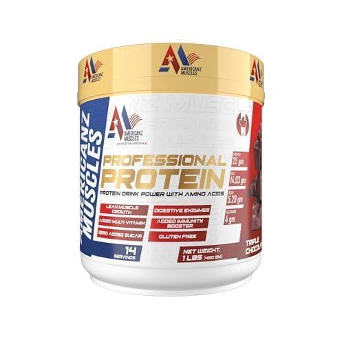 AMERICANZ MUSCLES Americanz Muscles Whey Protein Powder, Triple Chocolate Flavour, 454g