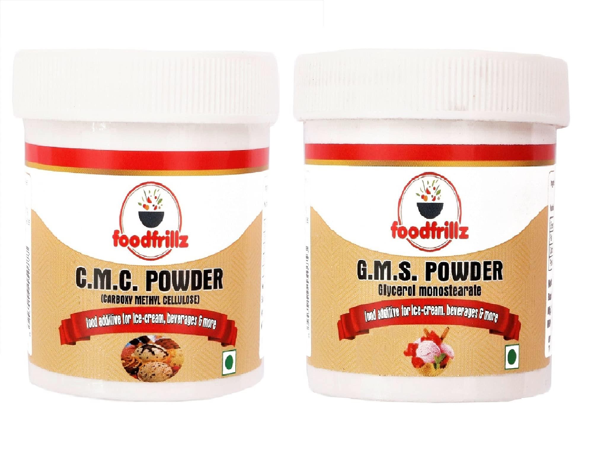 FOODFRILLZ foodfrillz GMS & CMC Powder (40 g x 2) for Ice Cream | Food Grade, Pack of 2
