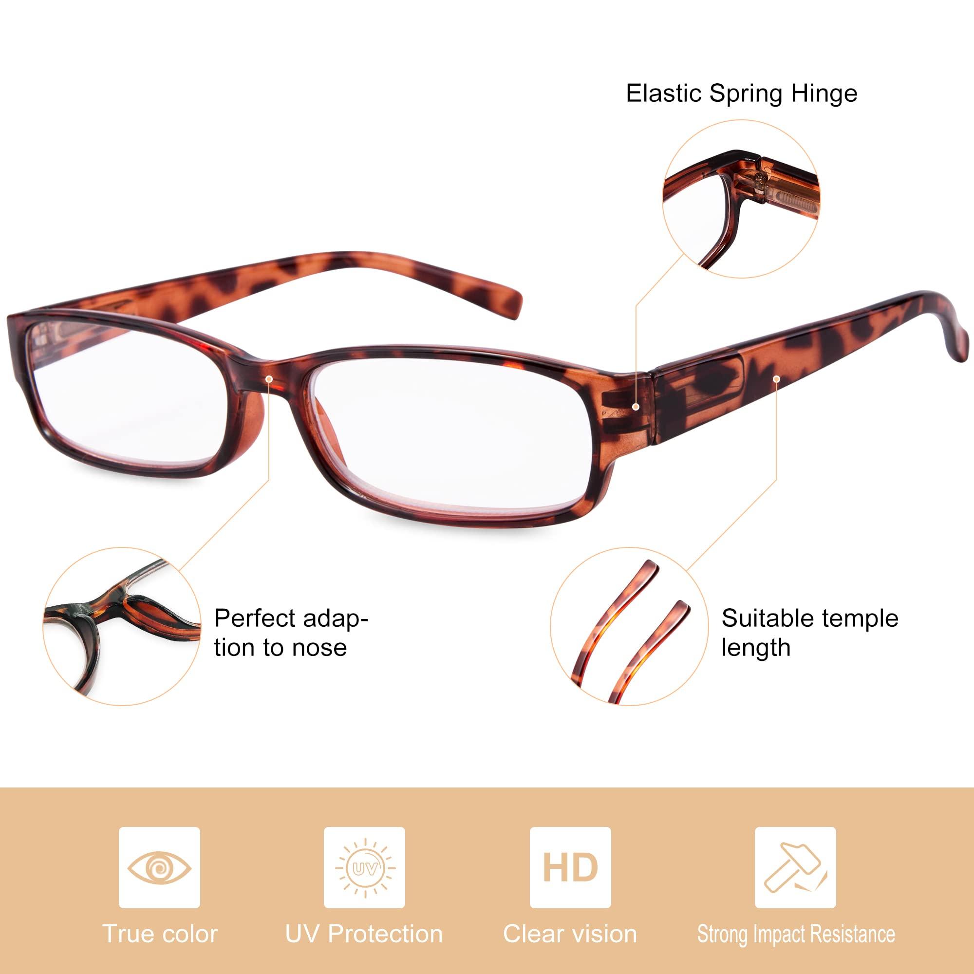 EYEGUARD EYEGUARD Readers 4 Pack of Thin and Elegant Womens Reading Glasses with Beautiful Patterns for Ladies 1.50