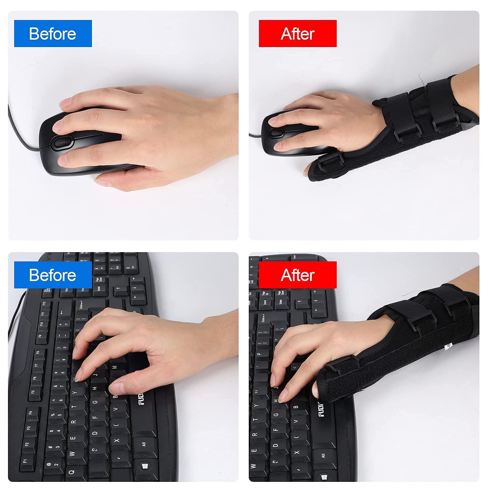 FDTY Adjustable Thumb Brace - Thumb Spica Splint for Sprains, Arthritis, Tendonitis - Lightweight and Breathable - Thumb Stabilizer Provides support to sore, injured thumb for Men and Women (Right Hand)