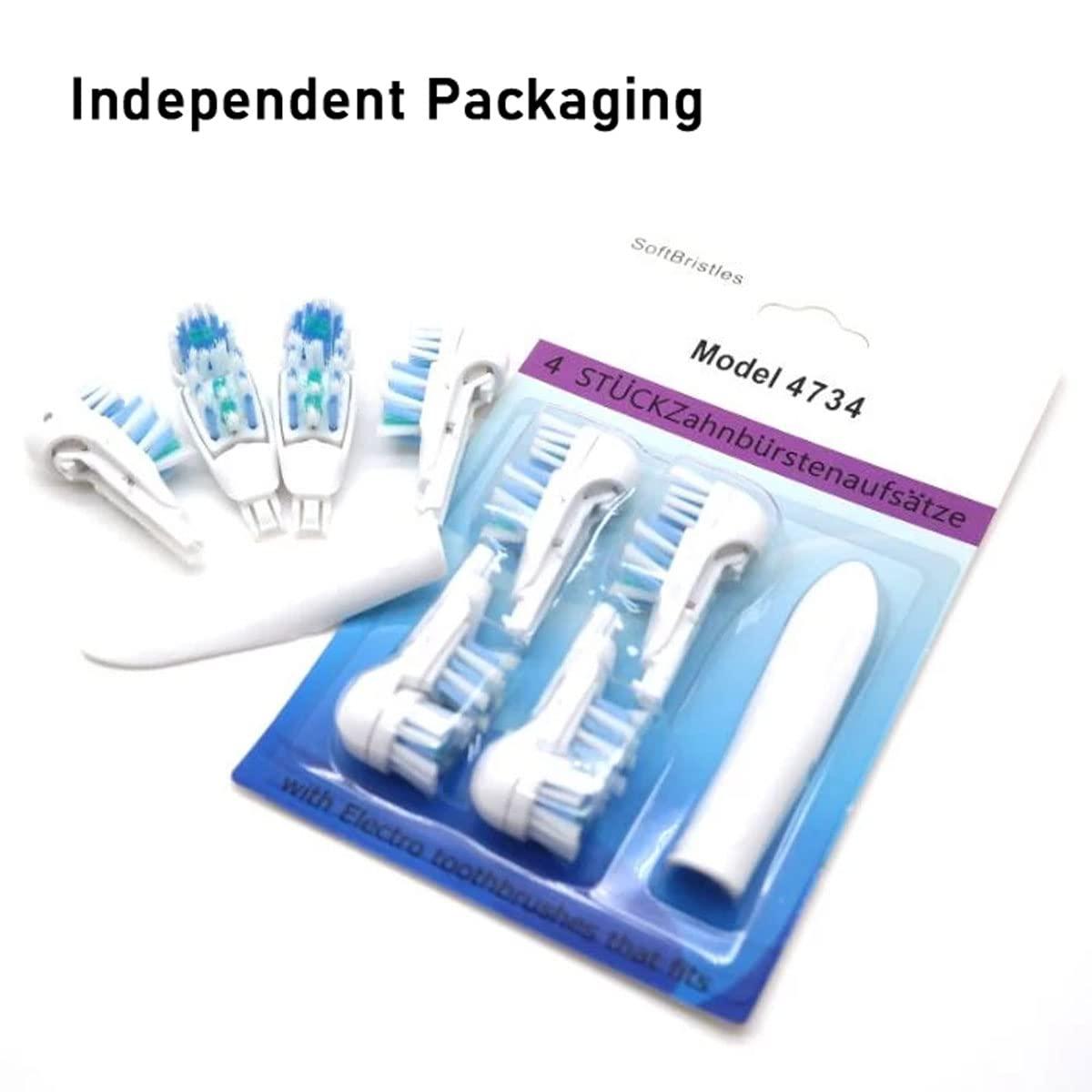 Othanary Sensitive Replacement Toothbrush Heads Compatible with Oral-B Cross Action Power 3733 4732,Rotating Powerhead and Crisscross Bristles (White)