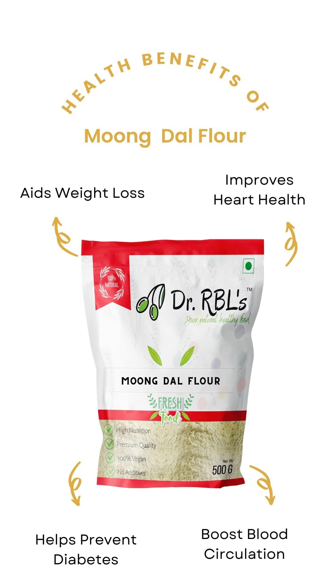 Dr. RBL's Dr. RBL\'s Moong Dal Flour | Moong Dal Atta | Nutritious, High in Fiber and Protein | Ideal for Cooking, Baking, and Gluten-Free | Pack of 6 (3KG)