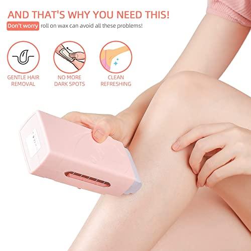 ENORA ENORA Roll On Wax Kit, Waxing Kit For Hair Removal With 1 Soft Wax Cartridge And Wax Strips, Professional Wax Heater Machine For Women Sensitive Skin(White Chocolate, 150 G)