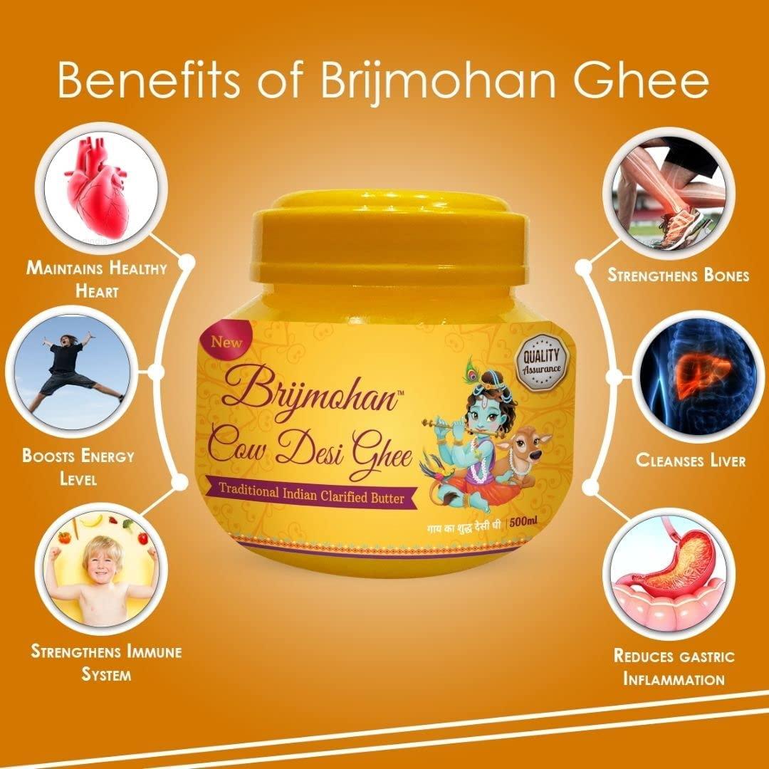 Brijmohan Brijmohan Cow Desi Ghee, Pure Cow Ghee (2 Litre, Pack of 1)