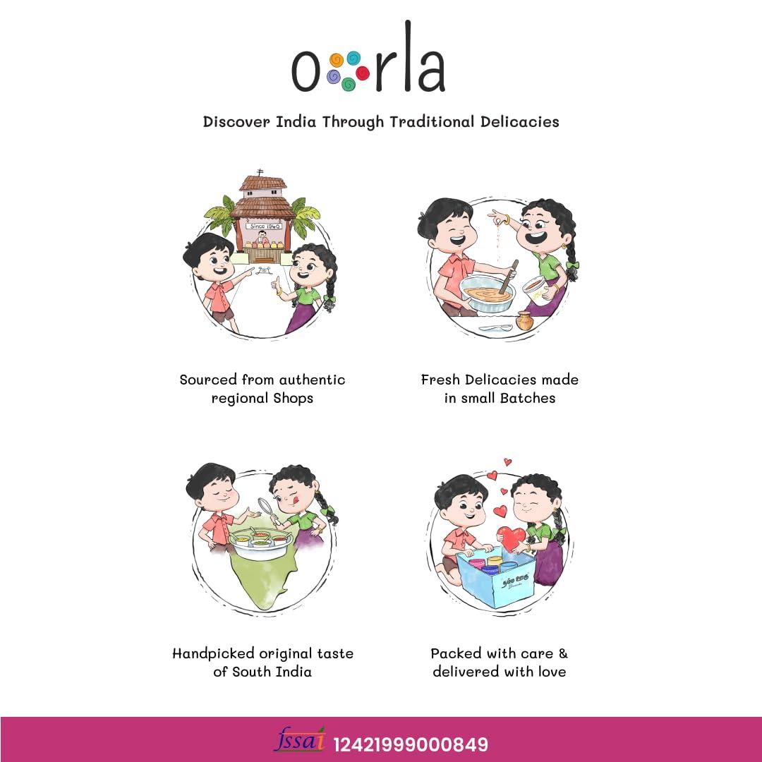 Oorla Oorla "Udupi Mixture - Savory Snack Mix from Udupi, Authentic South Indian Blend of Crunchy Ingredients" 400 gm