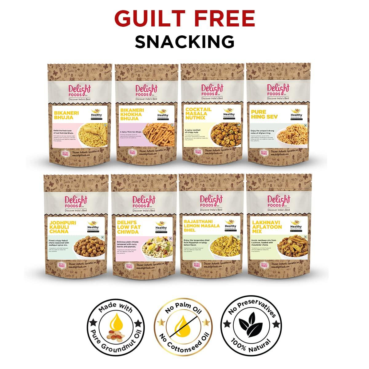 Delight Foods Delight Foods Cocktail Masala Nut Mix 800g Healthy Groundnut Oil Fried Namkeen, Indian Snacks, No Preservatives