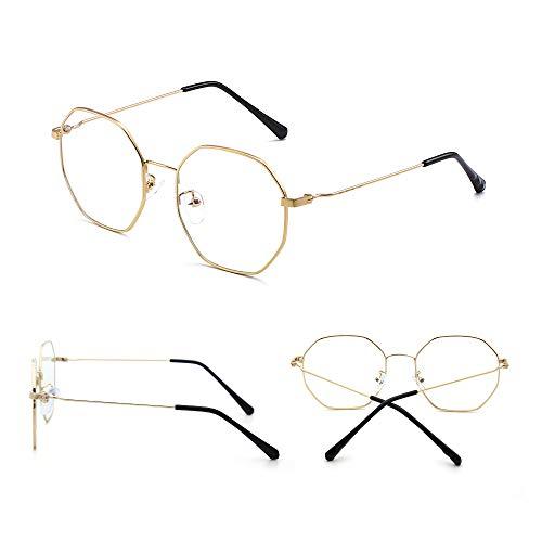 JM JM Women's Anti Blue Light Blocking Glasses Fashion Designer Computer Glasses Reduce Eye Strain Gold