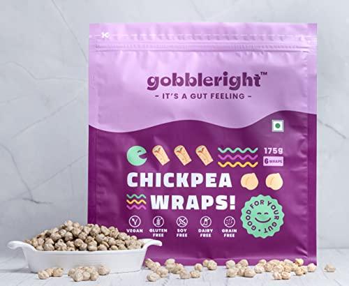 GOBBLERIGHT GOBBLERIGHT Gluten Free Tortilla Chickpea Wraps - Pack Of 2 (12 Wraps)/Gluten Free, Vegan, Dairy Free, Soya Free, Grain Free/Best For Burrito, Wraps, Tortilas, Tacos, Shawarmas And Rolls, 350 Gram