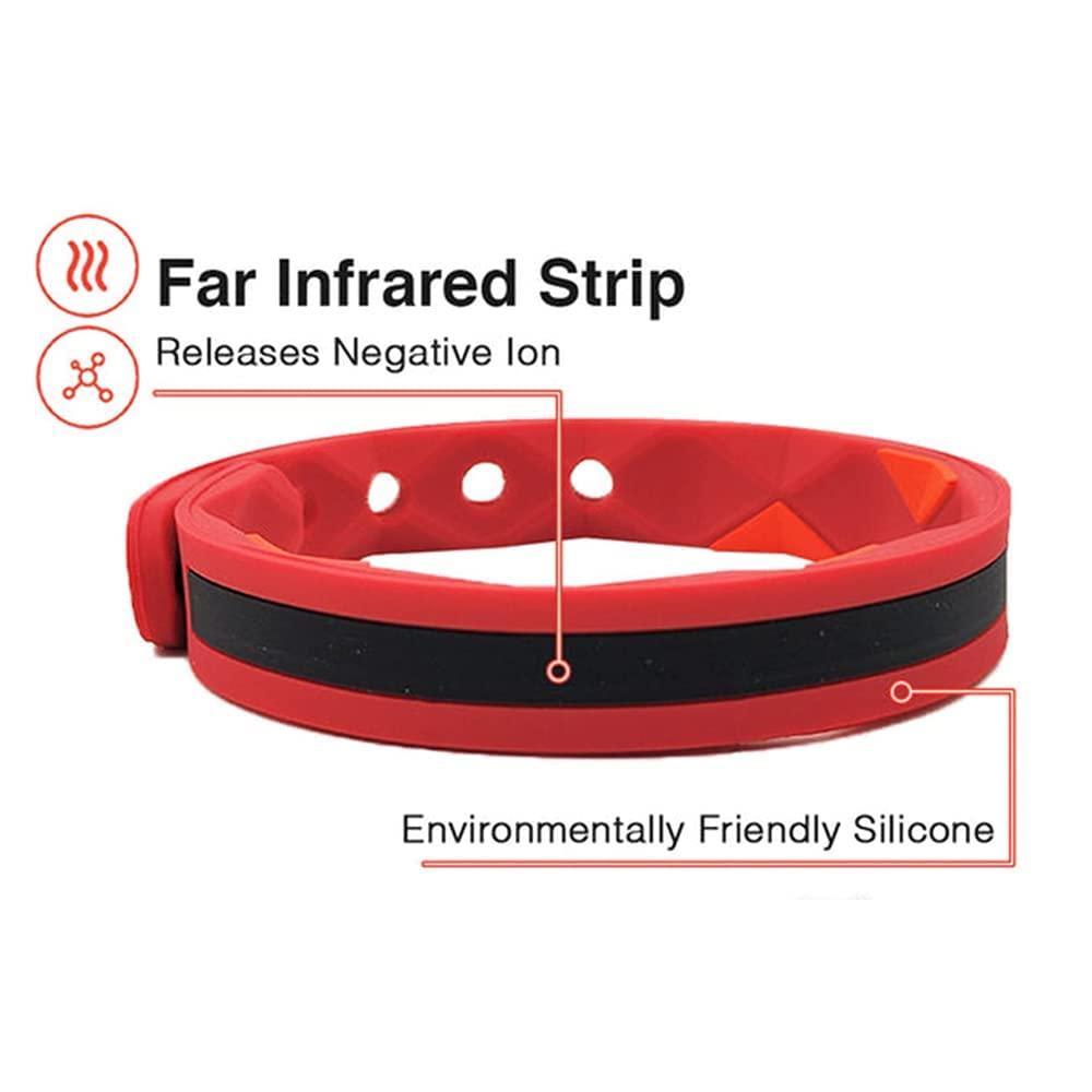 Cyauskoe 3PCS Redup Far Infrared Negative Ions Wristband, Negative Ion Anti-Static Sports Bracelet, Anti-Static Bracelet Negative Ion Silica Gel Balance Energy Sports Bracelet Lymph Drainage Magnetic Bracelet