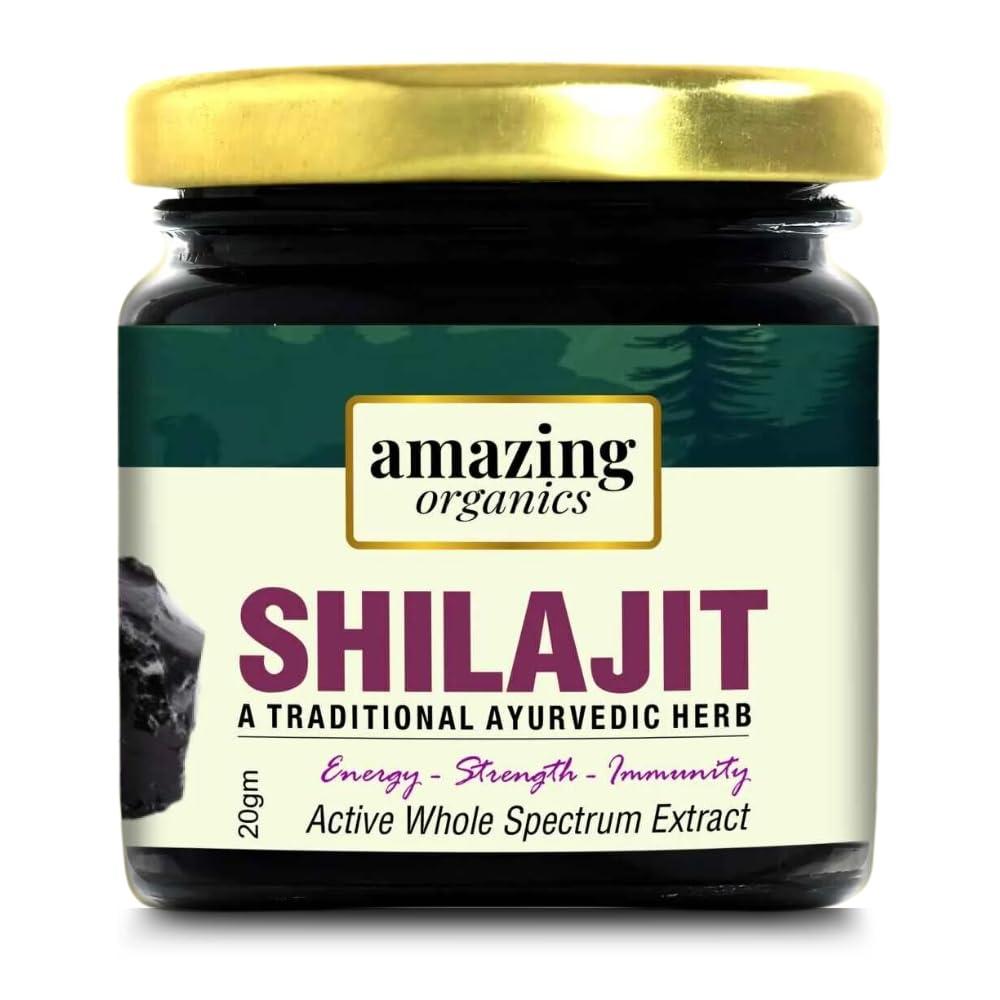 AmazingOrganics Shilajit Resin - Pure Himalayan Mineral Supplement - Test Certificate With Every Order - 20g Jar