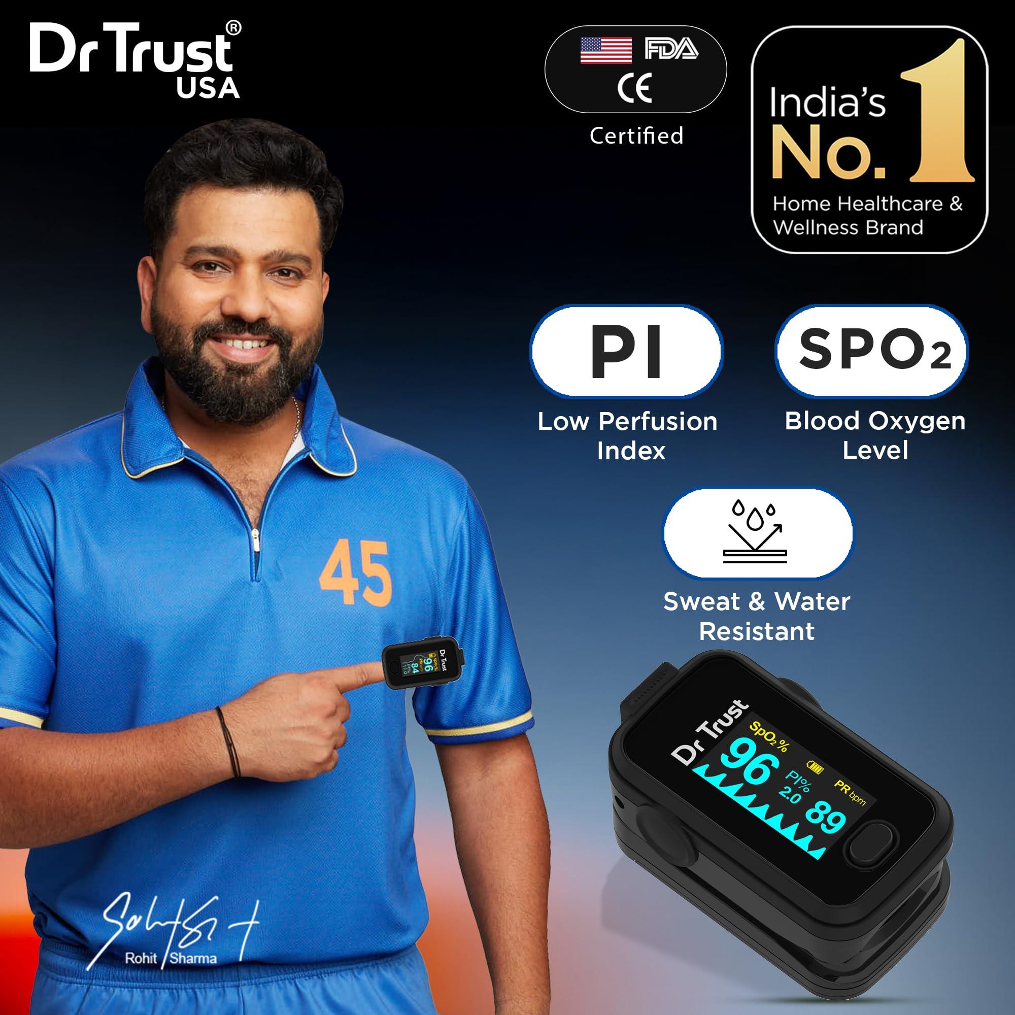 Dr Trust Dr Trust Signature Series Finger Tip Pulse Oximeter With Audio Visual Alarm (Midnight Black)