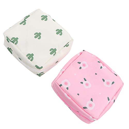 HEALLILY HEALLILY 2pcs Sanitary Napkin Storage Bag Portable Sanitary Napkin Pads Storage Bag with Zipper Pouch for Women and Girls