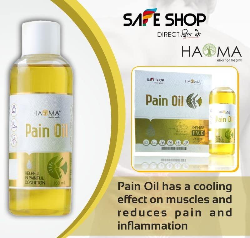 MAAN ORGANIC FARMS Haoma Joint Pain Oil 100ml (Pack of 3)- a blend of natural ingredients Gandhapura Oil, Tail Patra, Sesame Oil, Saral Exudates, Peppermint Crystals