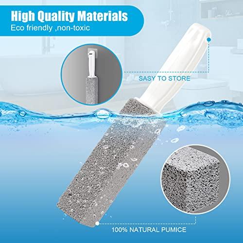 Nonley Pumice Cleaning Stone with Handle Toilet Bowl Cleaner Hard Water Ring Remover for Bath Pool Kitchen Household Cleaning 2 Pack