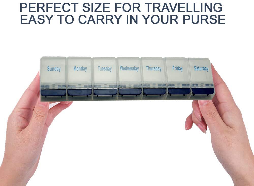 MediBox MediBox Long Weekly 7 Days Pill Box Organizer To Take Medicines on Time.Ideal for Traveling and Gifting_ Pack of 3