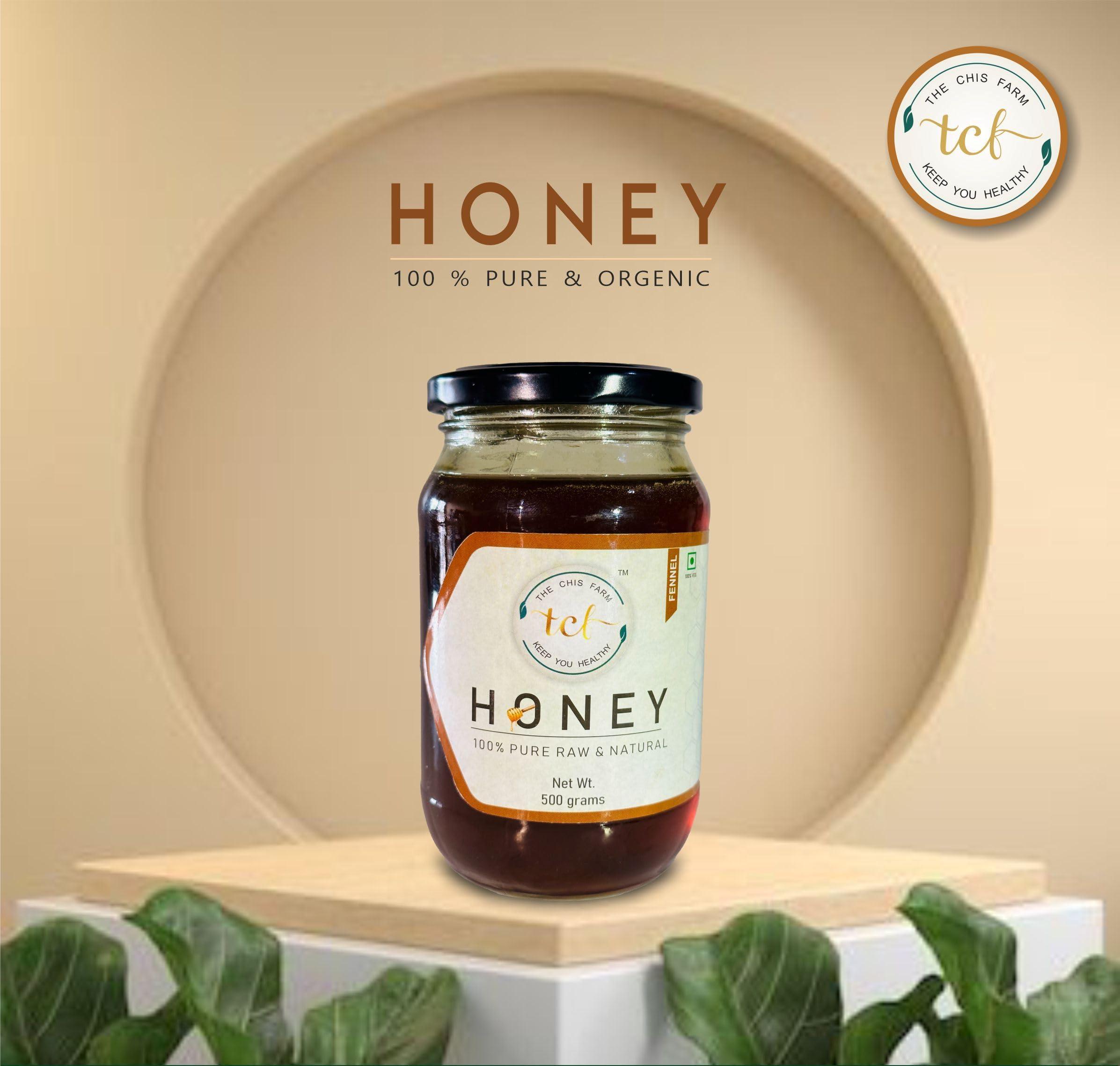 THE CHIS FARM THE CHIS FARM Raw Organic Honey | 100% Raw & Natural | No Added Sugar | No Antibiotics | Non GMO | Unpasteurize. (Fennel, 1000 Grm)