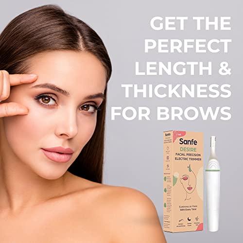 Sanfe Sanfe Desire Facial Precision Electric Trimmer for Perfect eyebrows | Sleek & Flexible hold | Anti Slip Grip | Designed for Shaping Brows | Easy & Safe | Upto 2 hours running time