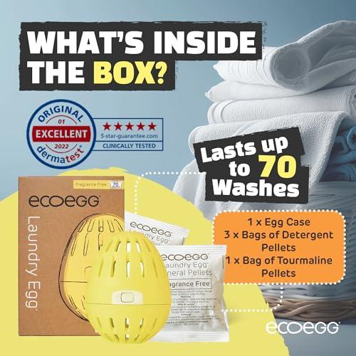 Ecoegg Ecoegg Laundry Egg | Detergent & Fabric Conditioner Replacement | Non bio, no enzymes, phosphates, bleach | Sensitive Skin | Orange Blossom 70 Washes (Fragrance Free)