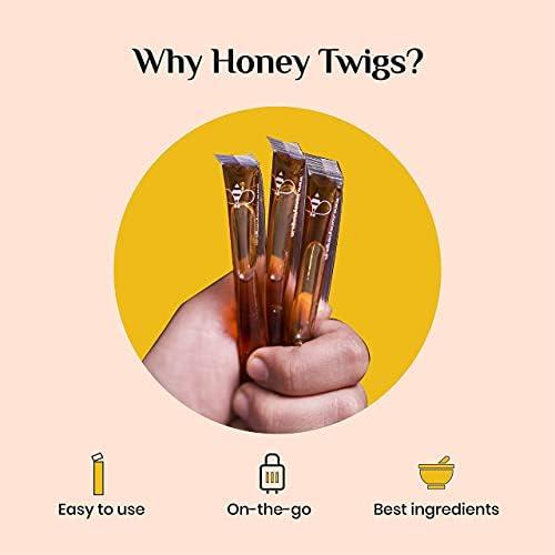 Honey Twigs Honey Twigs Cinnamon Infused Honey | Pure Honey, 240gms (30 Single Sachets) | Grade A Honey - Traceable Source | Zero Additives | Zero Added Sugar | Immunity Booster | Natural Flavour Honey
