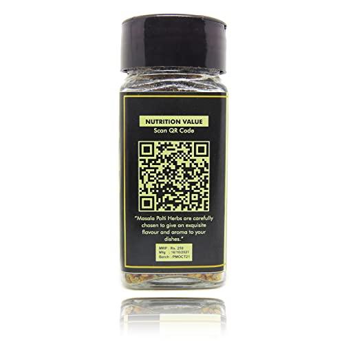 MASALA POTLI Masala Potli Dried Mixed Herbs Multipurpose Pizza Pasta Italian Seasoning for Cooking, Garnishing (Pizza & Pasta Seasoning, Sprinkle Glass Packing - 55 Grams)