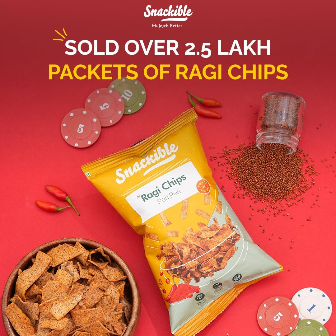 Snackible MU(N)CH BETTER Snackible MU(N) CH BETTER Peri Peri Ragi Chips-55Gm (Pack Of 3)