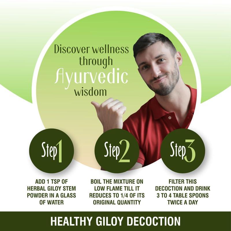 HerbalSpirit Herbal Spirit Giloy Powder Organic | Guduchi Powder | Telagapindi Powder | Giloy Churna Powder | Giloy Stem or Giloy Stick | Tippateega Powder Organic | Thippatheega Powder |250 Gram