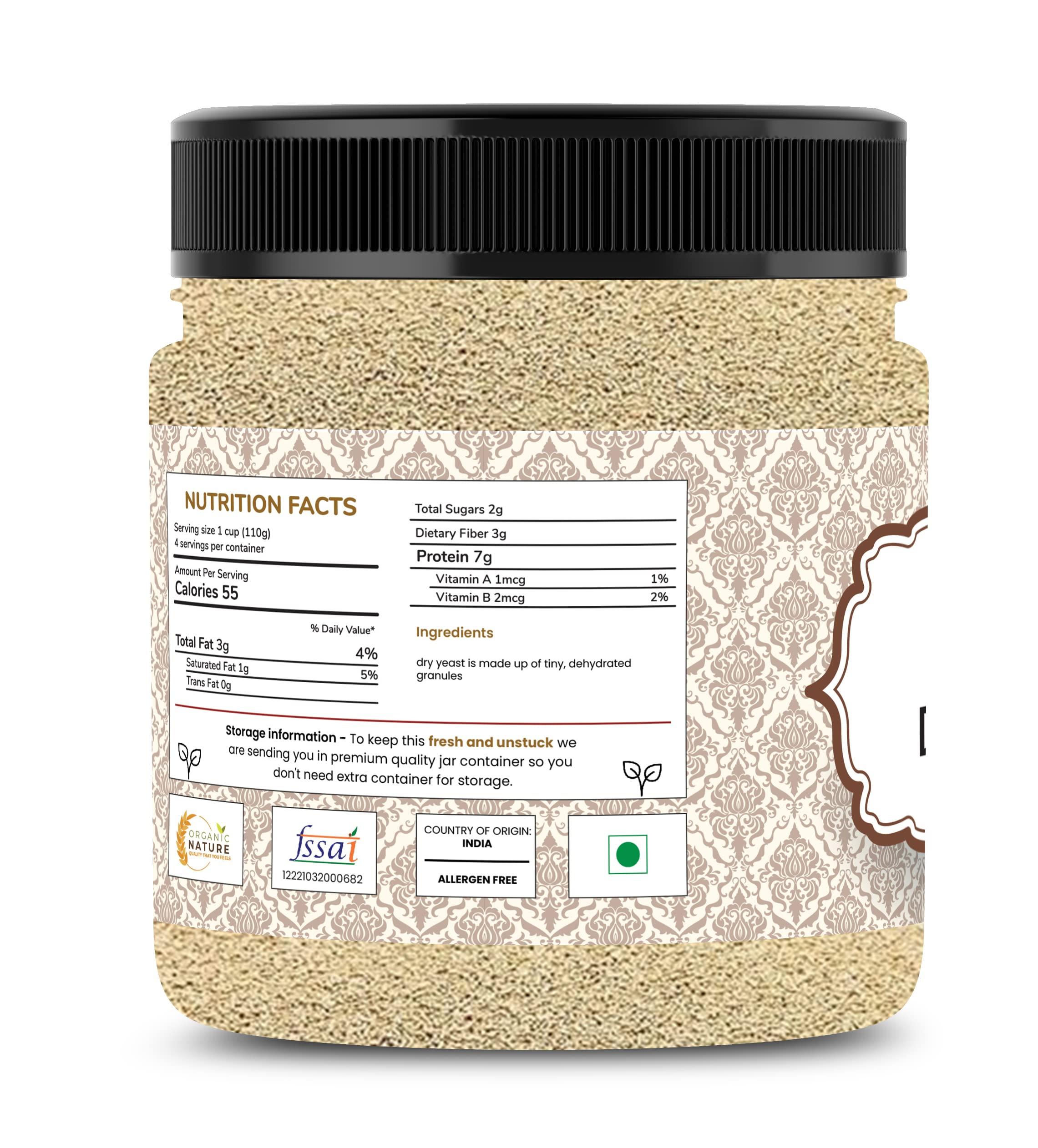 ORGANIC NATURE Organic Nature Active Dry Yeast Bakers Yeast Instant Yeast (Jar Pack) (500 Grams (Pack of 2 of 250 Grams))