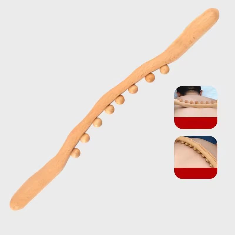 Kruvad Kruvad Gua Sha Stick Massage Wooden Stick for Shoulder Neck Arms Carbonized Wood Massage Tool