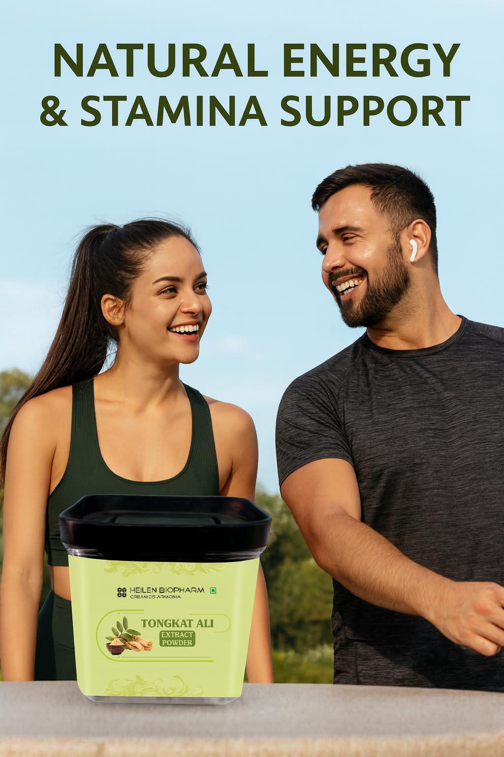 HEILEN BIOPHARM Heilen Biopharm Long Jack Tongkat Ali Root Extract Powder 100:1 TestoPump with 5% Active Eurycomanone For Stamina & Energy Boost - 50 g