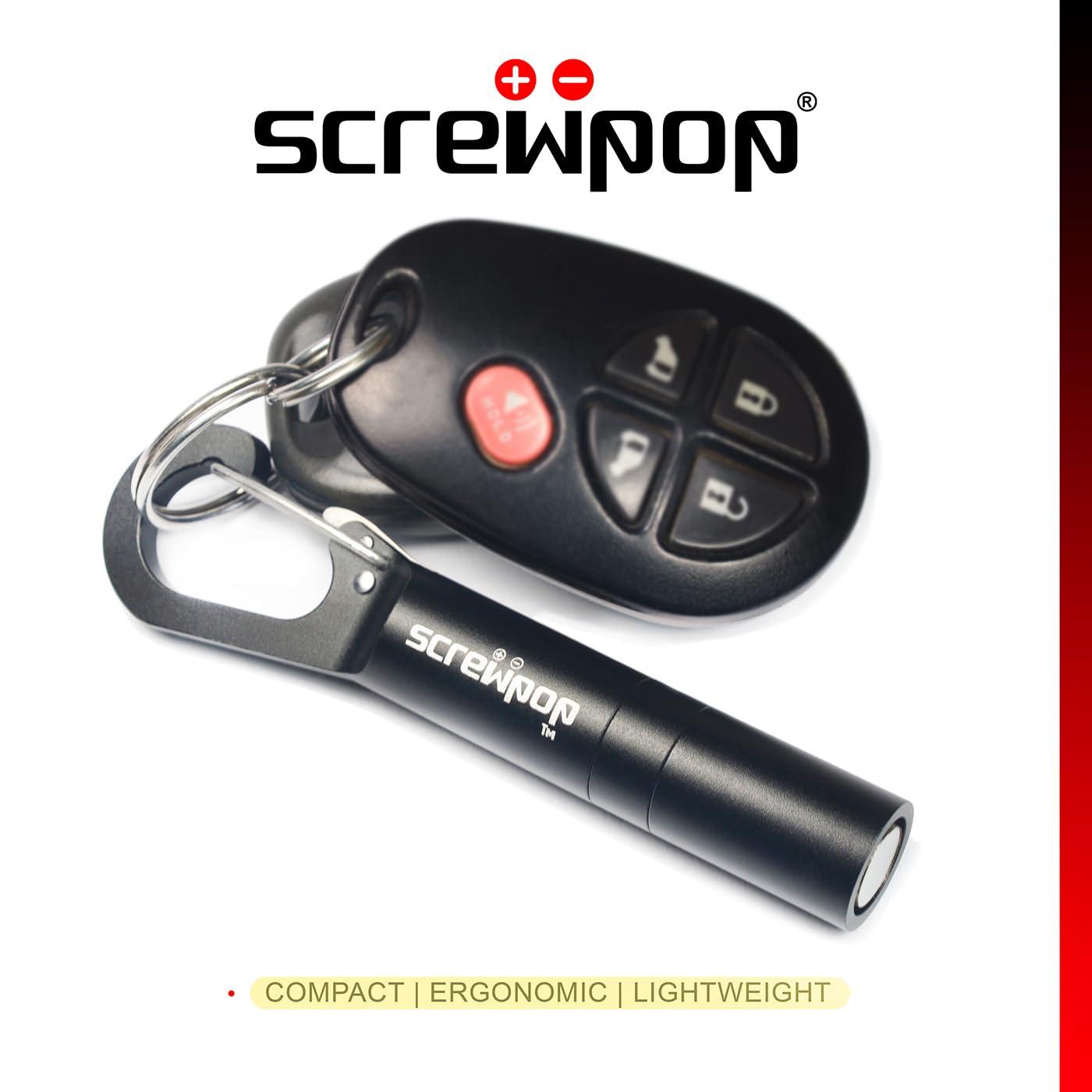Screwpop Screwpop Cigar Punch 3.0 Ultra Sharp Anodized Black Carabiner Clip Bottle Opener