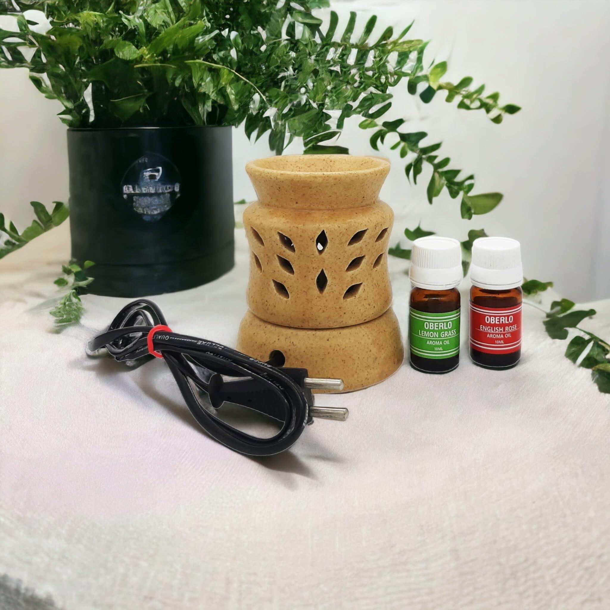 Oberlo BHARTI Traders Lemongrass, Rose Aroma Oil, Diffuser Set (300 g)