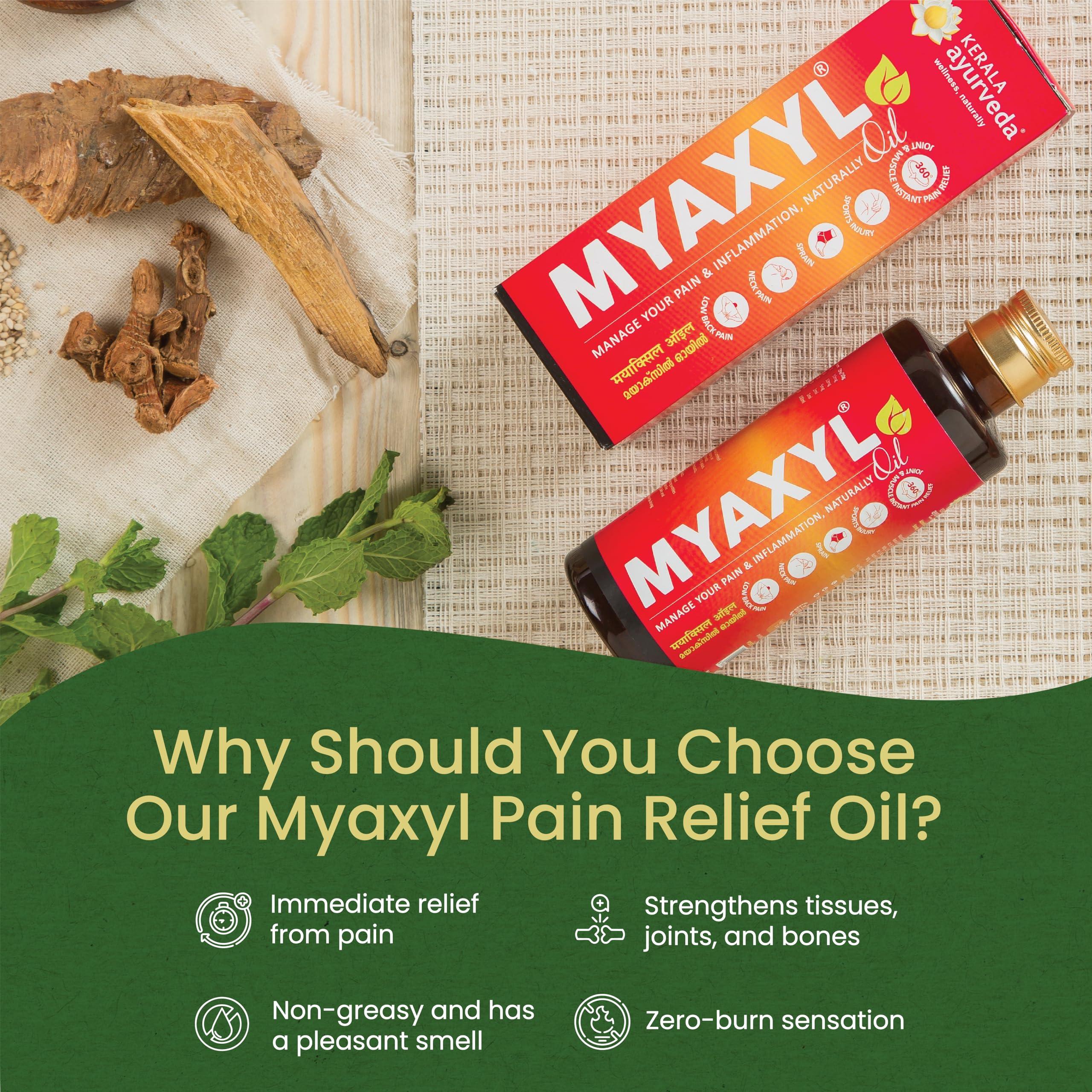 KERALA ayurveda Kerala Ayurveda Myaxyl Oil - 200 ml | Ayurvedic Medicine Pain Relief from Joint, Muscle, Knee, Heel & Back | Ideal for Flexible Joint & Neck | Helps Ease Pain (pack of 2)