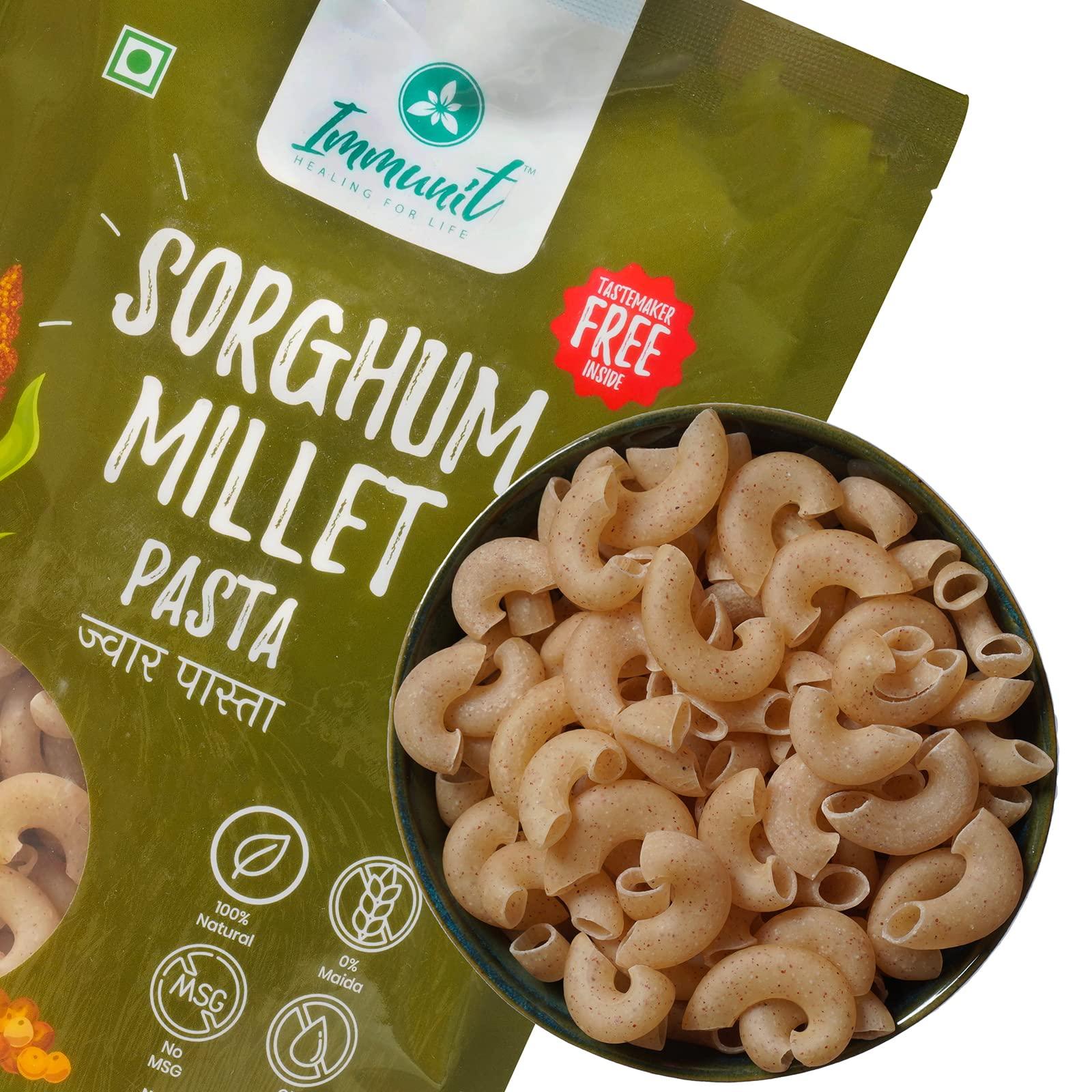 Immunit Immunit No Maida Jowar (Sorghum Millet) Pasta | Vegan, Not Fried, No MSG, No Preservatives | 180 Grams