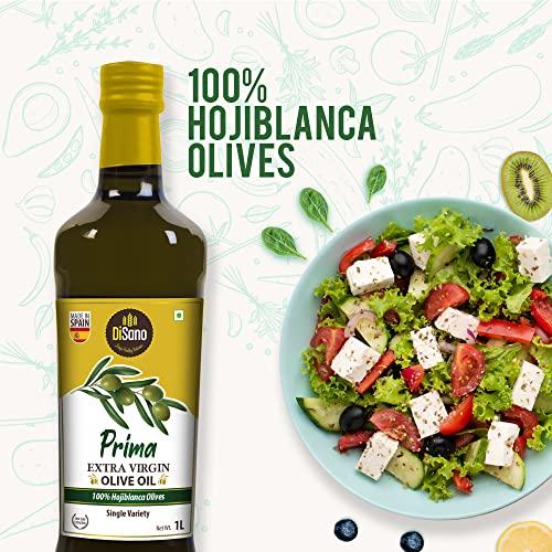 DISANO DiSano Extra Virgin Olive Oil Prima 1 Ltr (Glass Bottle), Made from 100% Hojiblanca Olives