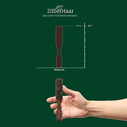 ZilberHaar ZilberHaar Vegan Regular Beard Brush - Stiff Vegetal Bristles - Mexican Tampico Fibers and Deluxe Walnut Wood - Animal-Free - Made in Germany