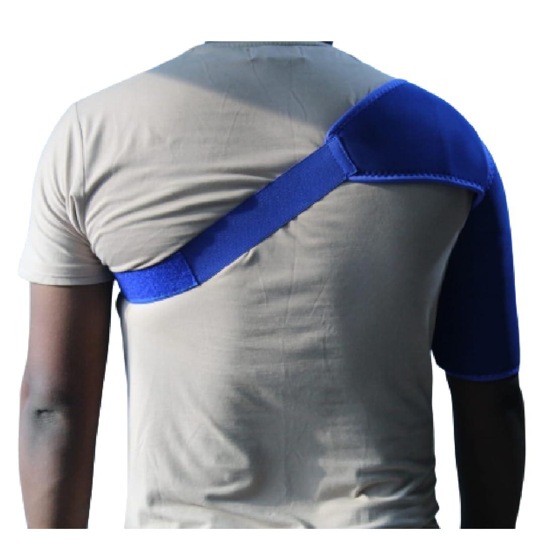 PARISILL PARISILL Shoulder Support Adjustable Neoprene Stretch Strap Wrap Belt Gym Shoulder Brace Blue (RIGHT)