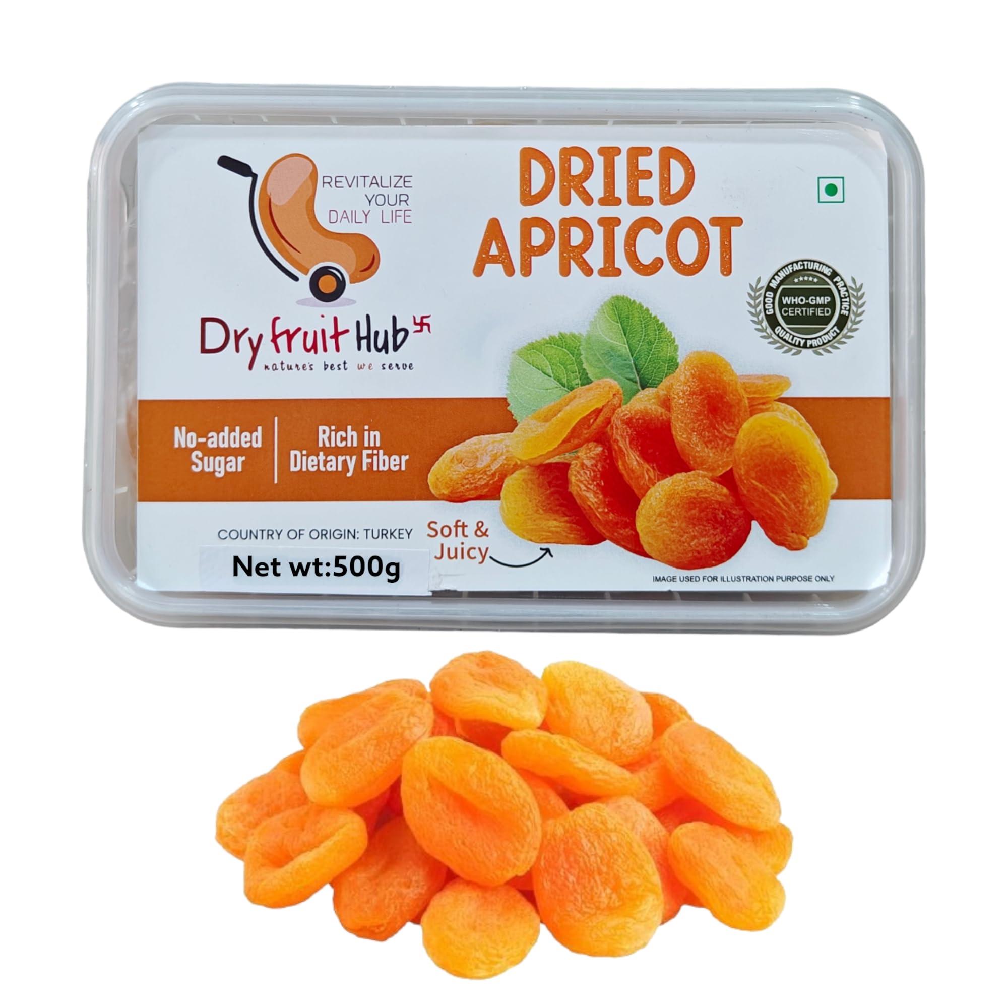 Dry Fruit Hub DRY FRUIT HUB Premium Jumbo Dried Apricot Seedless 1Kg Turkish Apricots, Apricots Dry Fruits, Apricots (1Kg)