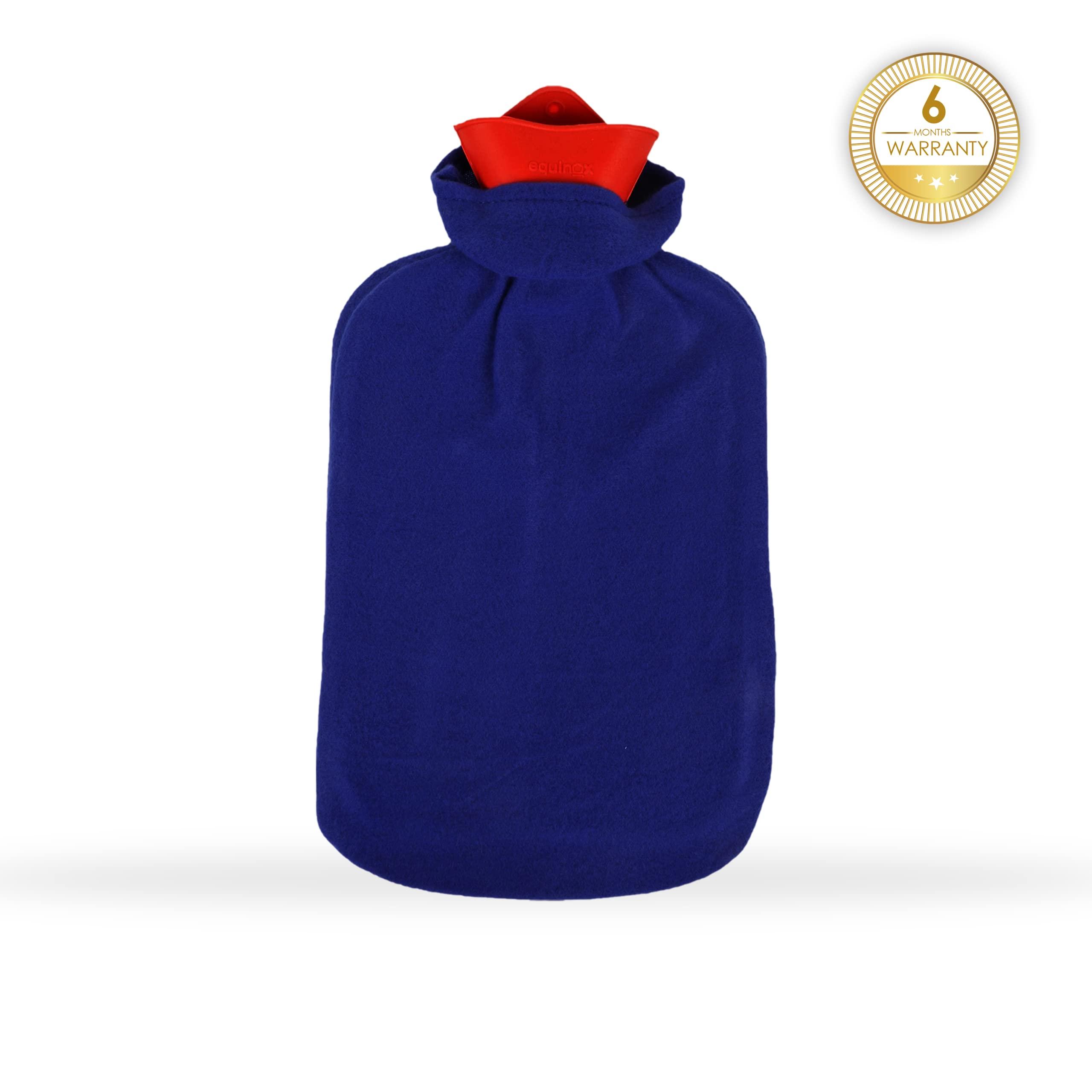 equinox Equinox Hot Water Bottle with Fleece Cover EQ-HT-01 C for Pain Relief, Leak Proof, Capacity 2.5 L, Maintains BS 1970:2012 standard