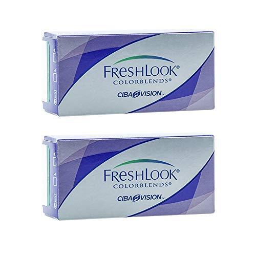 VisionsIndia Freshlook ColorBlends Zero Power Combo Pack Contact Lens (4 Lens Pack PureHazel - Turquoise)