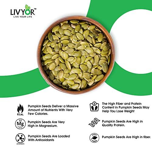 LIVYOR LIVYOR Roasted Pumpkin Seeds, Lightly Salted, Full of Protein and Fiber Rich Superfood, High in Magnesium, 1kg